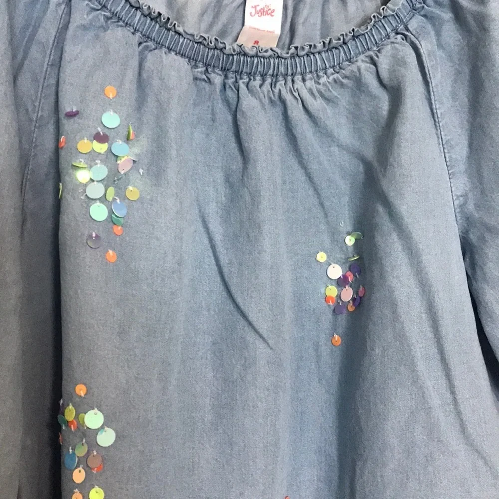 3/$20 Justice Off the Shoulder Sequin Top